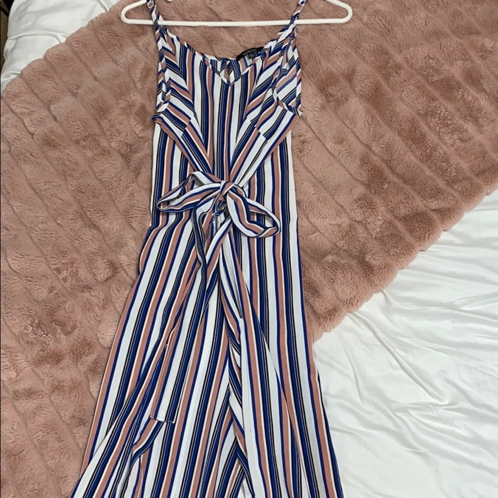 Ambiance Striped Large Jumpsuit